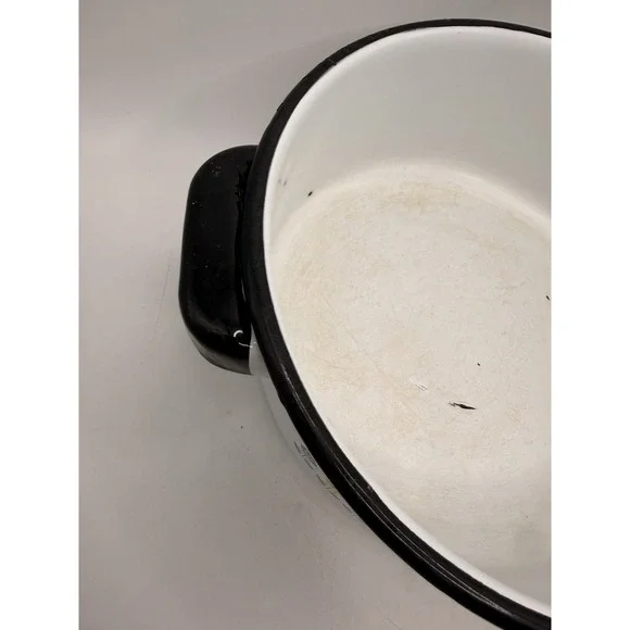 Vintage Berggren Swedish Folkart Enamelware Pot w/Lid "Denna Stuvning" Z10 - Picture 5 of 16